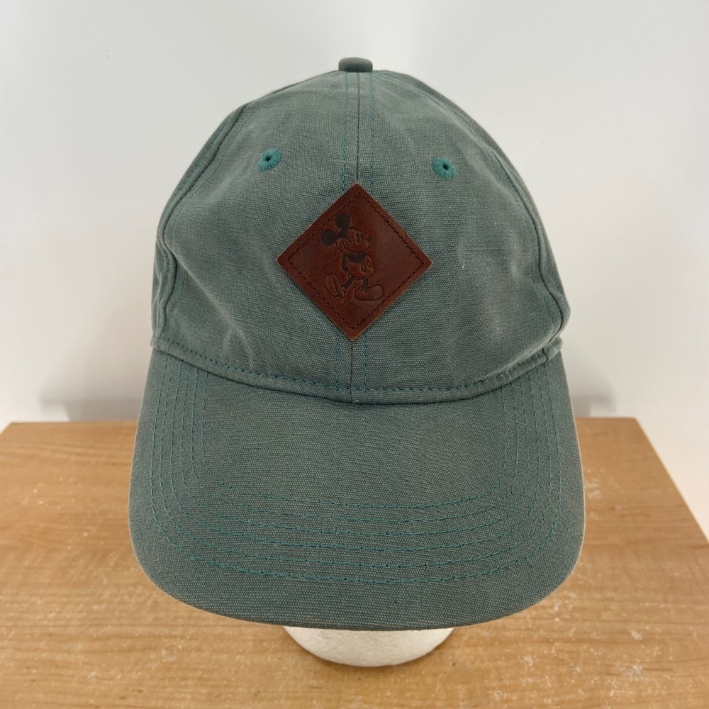 Disney Parks Mickey Mouse Adult Baseball Cap‎ Green Cotton Adjustable